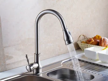 Senducs pull out kitchen tap with brass kitchen sink mixer tap and polished chrome pull down kitchen water tap