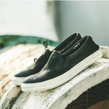 2017 New Fashion Men Casual Shoes Spring Summer Black Colors Flats Shoes Men Breathable Zapatillas Loafer Shoes for Male