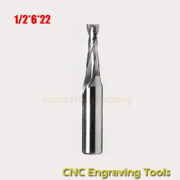 1pc 1/2*6*22 TCT CNC Engraving Tungsten steel tools milling cutter 2 Flute Spiral wooden cutter cutter 1/2 shank
