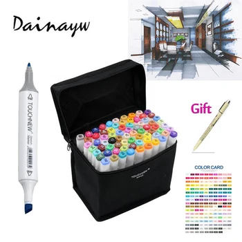 TOUCHNEW 30/40/60/80 Colors Art Marker Set Alcohol Based Copic Sketch Marker Pen For Drawing Manga Design Art Set Supplies