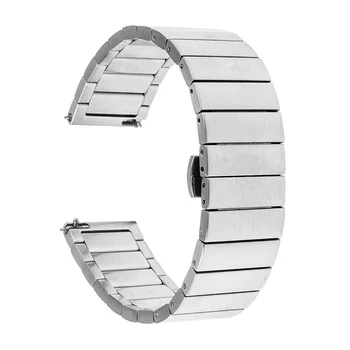 Quick Release Pin Watchband 16mm 18mm 20mm Universal Stainless Steel Watch Band Butterfly Clasp Strap Link Bracelet Black Silver