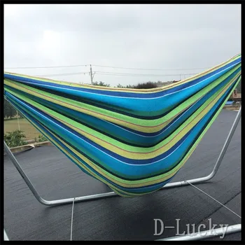 2 Colors Canvas Fabric Double Spreader Bar Hammock Outdoor Camping Swing Hanging Bed Outdoor Hammock in stock