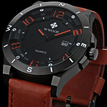 New watch Luxury Brand Men Military Sports Watches Digital 3d surface Quartz watch Wristwatches Leather strap relogio masculino