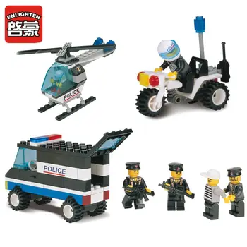 Model building kits compatible with lego city Hotel De Police 3D blocks Educational model & building toys hobbies for children