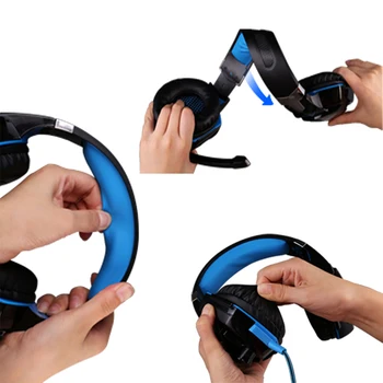Blue EACH G2000 Game Headphones Earphones Gaming Headset Over Ear Headphone fone de ouvido L3EF
