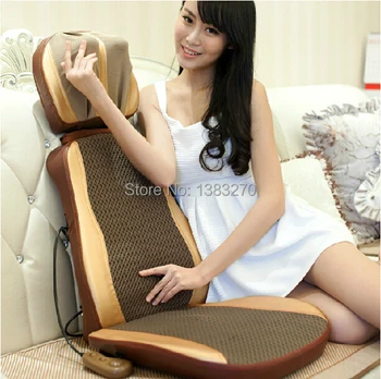 Electric heated Luxury massage cushion vibrating neck back massage chair cover