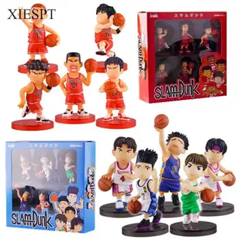 XIESPT 5pcs/set Anime Slam Dunk PVC Action Figure Toys Doll in Color Box Kids Birthday Christmas Gifts