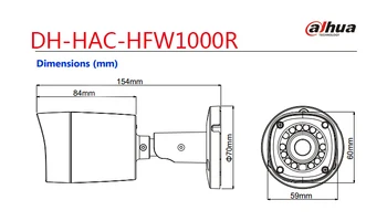Dahua 1Megapixel 720P Water-proof dahua HDCVI camera IR-Bullet Camera HAC-HFW1000R