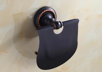 Top quality Wall Mounted Black Finish copper Bathroom Accessories Paper Holder Toilet paper holder accessories
