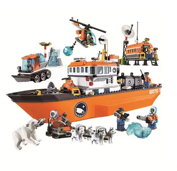 2016 New Bela 10443 760Pcs City Arctic Icebreaker Model Buildinlg Kits figures Blocks Brick Toys 60062