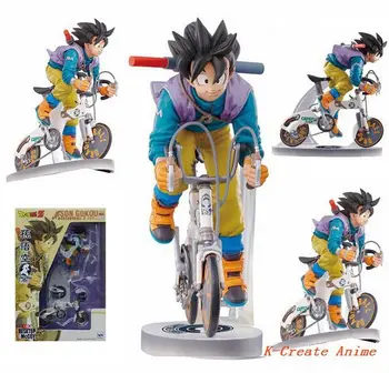 Newest 1pcs Anime Dragon Ball Gokou on bike style pvc figure toy tall 16cm.1pcs drgaon ball pvc figure in box.