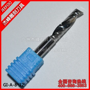 8*32*75L Single Flute CNC Milling Tools/ Engraving Cutters/ Wood Carving Bits/ Drill Blade For Cutting MDF/ Acrylic/ Plastic