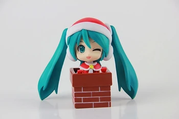 Newest arrival 4pcs/set Japana anime Q version Hatsune Miku for Christmas gift action pvc figure toy tall 10cm in box as gift.