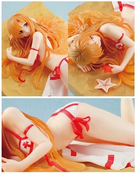 Newest arrival 1pcs Sword art online sex Asuna action pvc figure toy tall 26cm in box hot sell.