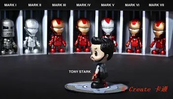 Newest 8pcs Avengers film style Iron man pvc figure toy tall 10cm set.8pcs/set perfect doll for you as gift .