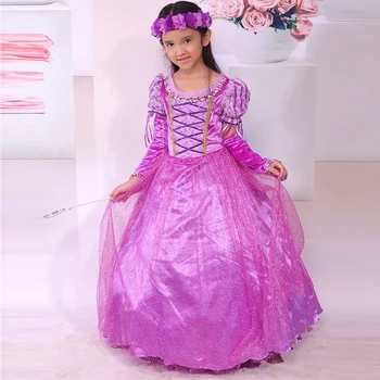 New Brand kids girls Dress Rapunzel Cosplay Costume Princess Sofia Dress party tutu Dresses Fantasia Vestidos