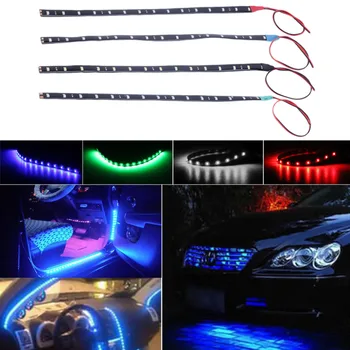 1pcs/10pcs Waterproof 15 LED 30cm Car Styling super waterproof flexible Car Light Daytime Running Lights DRL Soft Strips