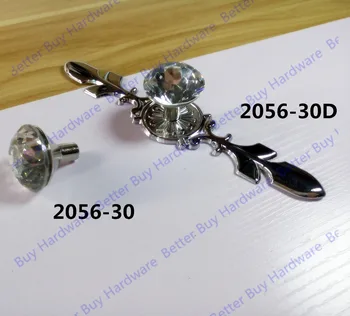 Length 120mm/170mm Dia: 25mm/30mm/ 40mm Clear color Crystal single hole furniture handle pull knob for doors cabinets cupboards