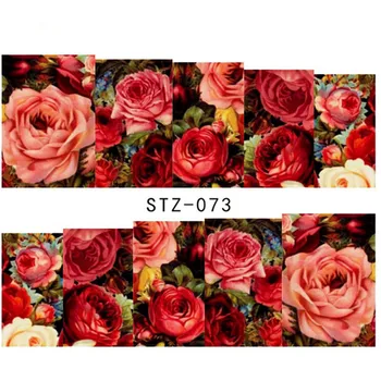 1 sheet Sexy Red Rose Water Transfer Nail Art Stickers Decals Decorations DIY Watermark Wraps Manicure Tools SASTZ-073