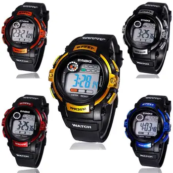 2017 fashion Jelly LED Watch Super dive Waterproof outside sport cartoon watches boys girl's Children's Digital Watches