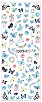 DS072 2017 Nail Design Water Transfer Nails Art Sticker Colored Butterfly Nail Wraps Sticker Watermark Fingernails Decals