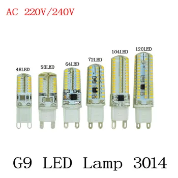 Dimmable Lampada Led G9 3014 4W 5W 7W 8W 9W 10W Led G9 220V Candle Led G9 Lamp Crystal Silicone Candle light Bulb