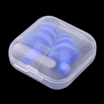 1 pair Blue Spiral Solid Convenient Silicone Ear Plugs Anti Noise Snoring Earplugs Comfortable For Study Sleeping