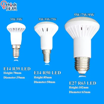 R39 R50 R63 R80 R95 R125 LED lamp E14 E27 Base LED light 3W 5W 7W 9W 12W 15W 20W led umbrella bulb Warm Cold white led spotlight