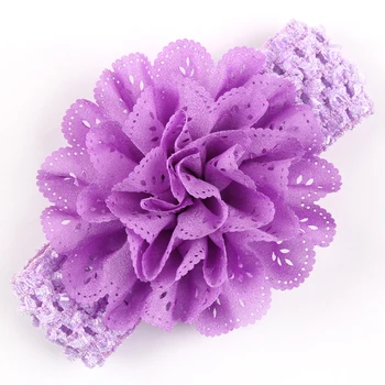 TWDVS Newborn Flower Elasticity Width Elastic Hair Band Kids Flower hair Accessories Ring Flower Headbad W032