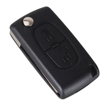 KEYYOU 2 Buttons Flip Key Case Shell For Peugeot 107 207 307 307S 308 407 607 2BT DKT0269 With Groove With Battery Place CE0536