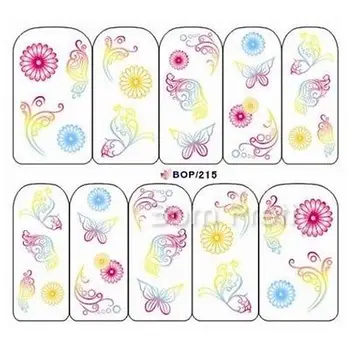 1 sheet Fancy Color Changing Wings Nail Water Decals Butterfly Design Print Nail Art Sticker Transfer Stickers BOP215 #16996