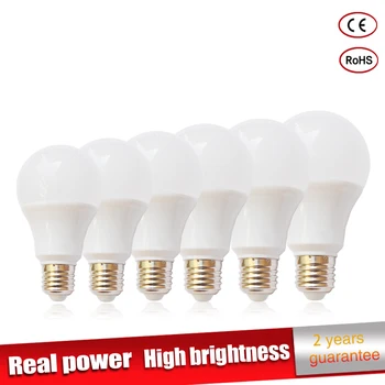 Real power Led Lamp E27 LED Bulb B22 110V 220V 230V led Light bulb 3W 5W 7W 9W 12W 15W SMD2835 lampadas led candle light