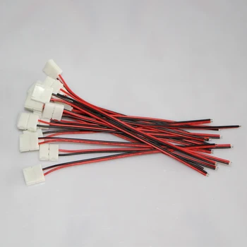 10pcs/lot 10mm 2 pin free solder LED Connector Cable wire PCB Connector Adapter For 5050 5630 7020 Single Color led Strip 2 Pins
