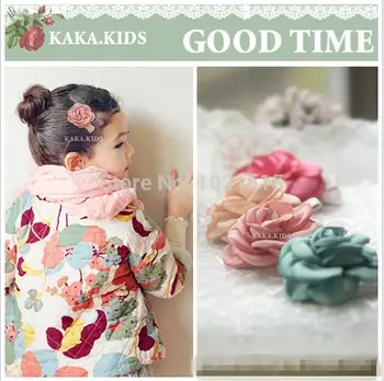 Children Kids Chiffon Rose Flower Floral Hair Clip Hairpin Baby Girls Hair Accessories kk1045