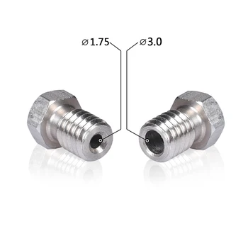3D printer 3D V6 Extra Nozzle - Stainless Steel Nozzle 0.25mm/0.4mm/0.8mm for 1.75/3.0 for 3D printer