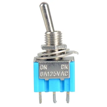5pcs/Lot Blue 6-Pin DPDT ON-ON Mini 6A125VAC Miniature Toggle Switches VE068 P