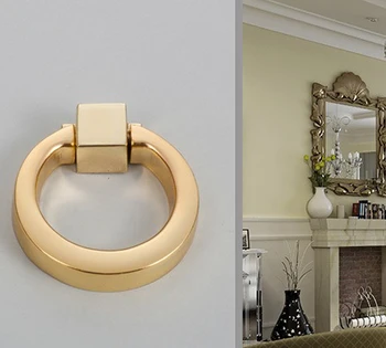 Silver Color/ Golden Color Single Hole Ring knob handle Zinc alloy Kitchen Furniture handle drawer pulls