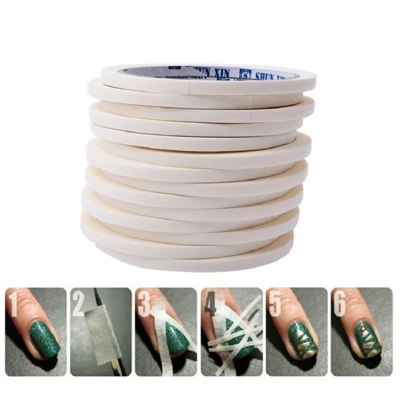 Blueness White 0.5cm*17m Nail Art Tape Rolls Nails Decoration Edge Guide Tips DIY Stickers Manicure Stripe Tools JH225