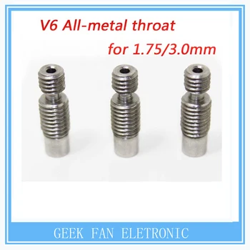 J-head Stainless Steel 3D V6 Heat Break Hotend Throat for 1.75 mm or 3.00mm Filament 3d Printer