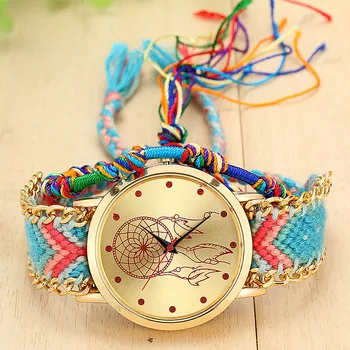 Vansvar Vintage Women Native Handmade Quartz Watch Knitted Dreamcatcher Friendship Watch Relojes Mujer Drop Shipping 1468