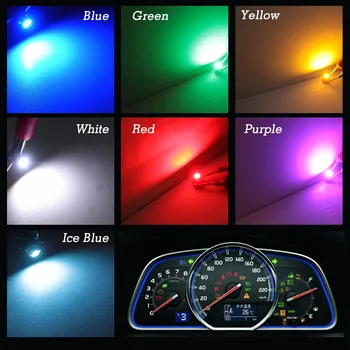 10x T3 LED 3528 SMD Car Cluster Gauges Dashboard White / Ice Blue / Blue / Red / Pink / Green instruments panel Light bulbs