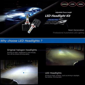 2Pcs H15 Car PHILIPSMZ LED HeadLight DRL Kit Bulb High Low Lamp 110W 10400lm 6000K Canbus No Error High/Low Dual Beam For Cars
