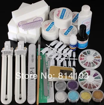 Pro New 36W Nail Art Tips UV Gel Lamp Bulbs Nails Dryer Glitter Polish Manicure Curing Kit Set