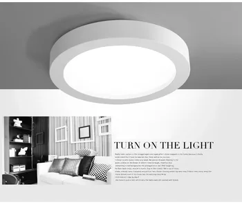 Modern Remote Dimmable Ceiling light LED lamp iron baked paint Black/White Acrylic faceplate panel for Bedroom LED light fixture