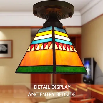 Style of the ancient Mediterranean small ceiling lamps, aisle lights lamp lamp Tiffany lamp inside the American village