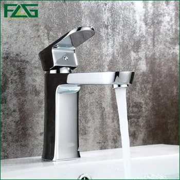 Cool Beautiful Water Faucet Bath Mat Chrome Faucet Ceramic Valve Deck Mounted Dropshipping Cold & Hot Faucet Bathroom FLG100015