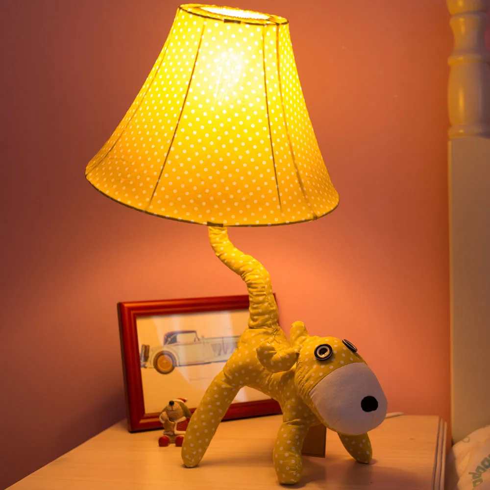 Artoon dog tail lamp wave point of cloth small table lamp table lamp fashion home decoration modern bedroom bedside lamp