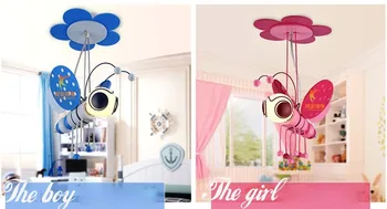 Retail and Wholesale Modern Blue/Pink LED E14 Cartoon Bee pendant lamp for children bedroom Kids,children's Night Lights