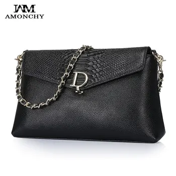 Famous Brands Women Bags Genuine Leather Women's Shoulder Bags Serpentine Ladies Messenger Crossbody Bag Chains Handbag Clutches