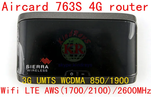 Unlocked Aircard 763S Sierra WirelessWIFI LTE 4G AWS(1700/2100)/2600MHz 3G GSM Mobile Broadband Router PK 754S 760S